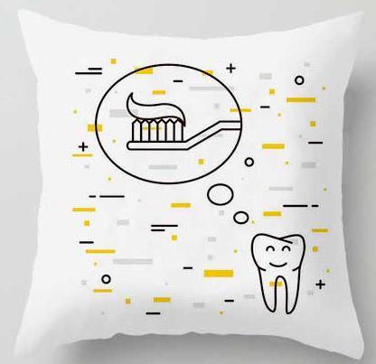 Kids Funny White Teeth Pillow Cover Cartoon Fairies Clean The Tooth Care Treatmen Toothbrush Character Cleaning Velvet Fabric Cushion Cover Decorative Square Cushion Cover Standard Pillow Cases For Home Sofa Bedroom Livingroom 45x45cm