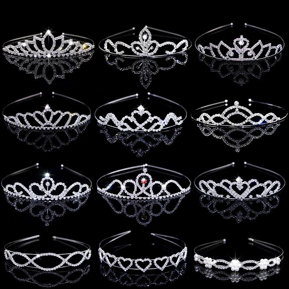 Kids Girls Crystal Tiaras and Crown Headbands Bridal Ball Princess Crown Wedding Party Accessories Hair Accessories Bridal Crown Rhinestone Gold Tiaras And Crowns