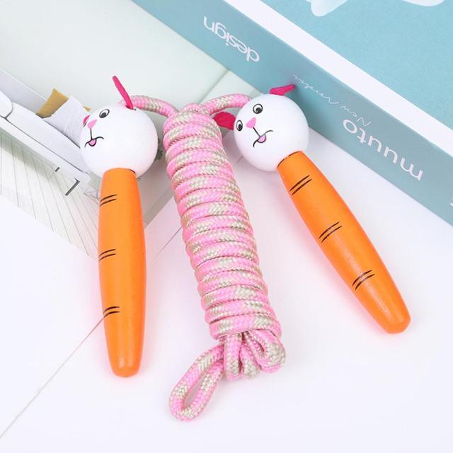 Kids Jump Ropes Skipping Rope With Wooden Handles Braided Tangle-Free Fitness Sports Skipping Ropes Wooden Handle Adjustable Cotton Skipping Rope Birthday Christmas Gift School Favor For Boys Girls Students