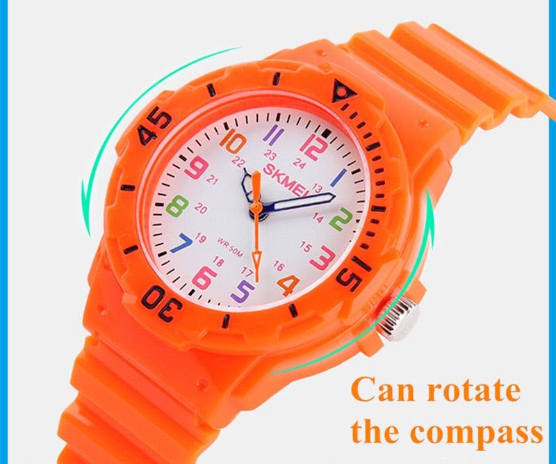 Kids Quartz Watches 50M Waterproof Analog Wristwatches Jelly Clock Students Watch Children PU Band Watch Childrens Analog Wrist Watch With Protective Design Simple Watch For Girls And Boys