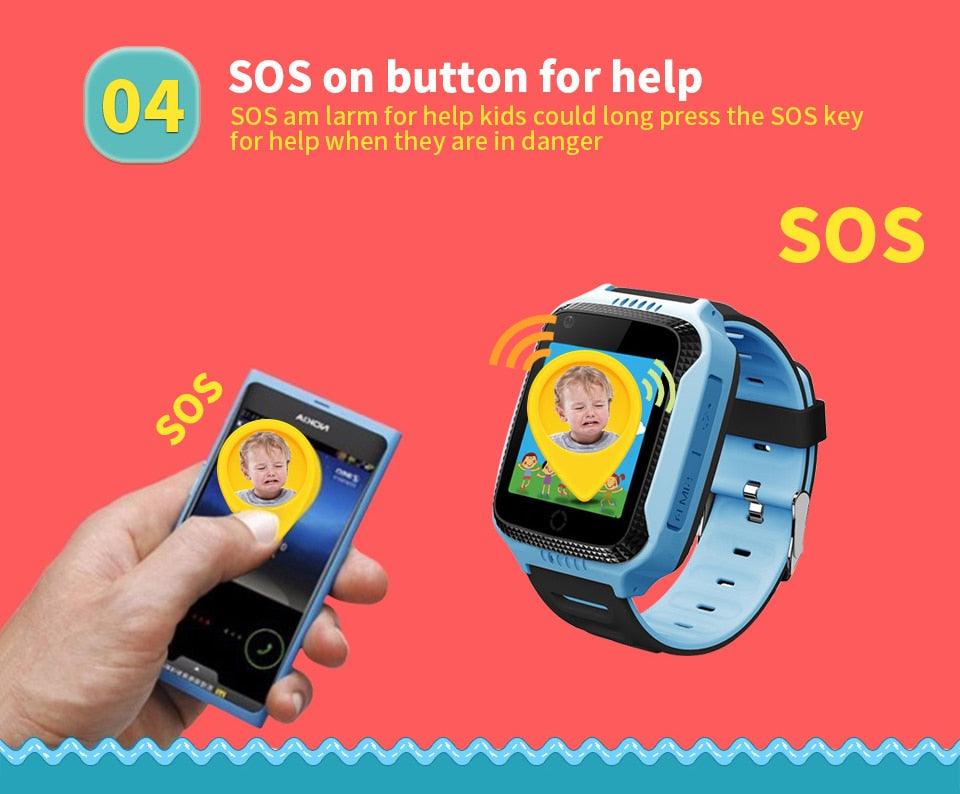 Kids Smart Watch GPS Phone Watches Camera Flashlight SOS Call Location Clock Children Watches 2G Data SIM Card Kids Smartwatch With Calling Camera Learning Games Video Music Flashlight For Boys Girls