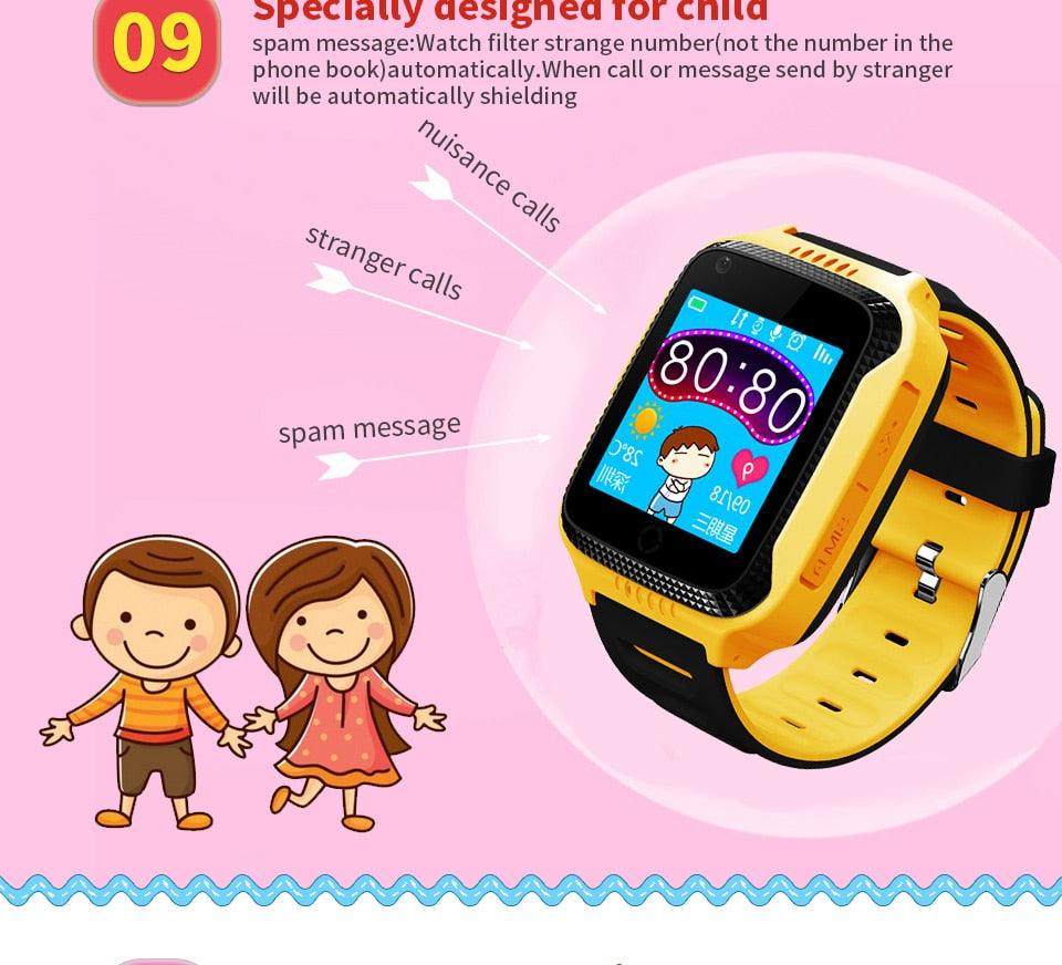 Kids Smart Watch GPS Phone Watches Camera Flashlight SOS Call Location Clock Children Watches 2G Data SIM Card Kids Smartwatch With Calling Camera Learning Games Video Music Flashlight For Boys Girls