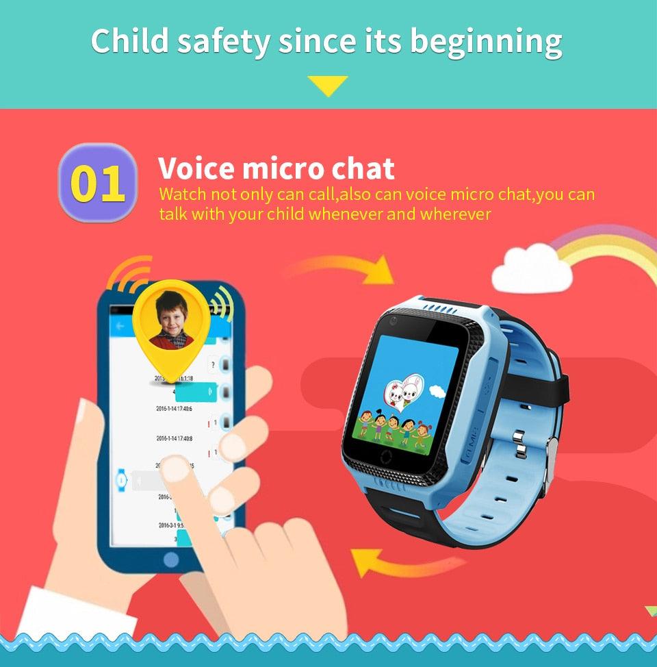 Kids Smart Watch GPS Phone Watches Camera Flashlight SOS Call Location Clock Children Watches 2G Data SIM Card Kids Smartwatch With Calling Camera Learning Games Video Music Flashlight For Boys Girls