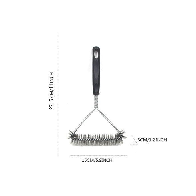 Kitchen Accessories BBQ Grill Barbecue Kit Cleaning Brush Stainless Steel Cooking Tools Wire Bristles Cleaning Brushes Triangle Wire Barbecue Cleaning Brush Portable Anti Rust Durable Handheld Stainless Steel Wire BBQ Grill Brush