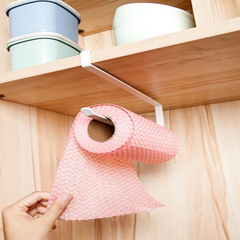 Kitchen Bathroom Toilet Paper Holder Tissue Storage Organizers Rack Roll Paper Holder Hanging Towel Holder Home Durable Roll Paper Towel Rack For Kitchen Bathroom Toilet Pantry Decor