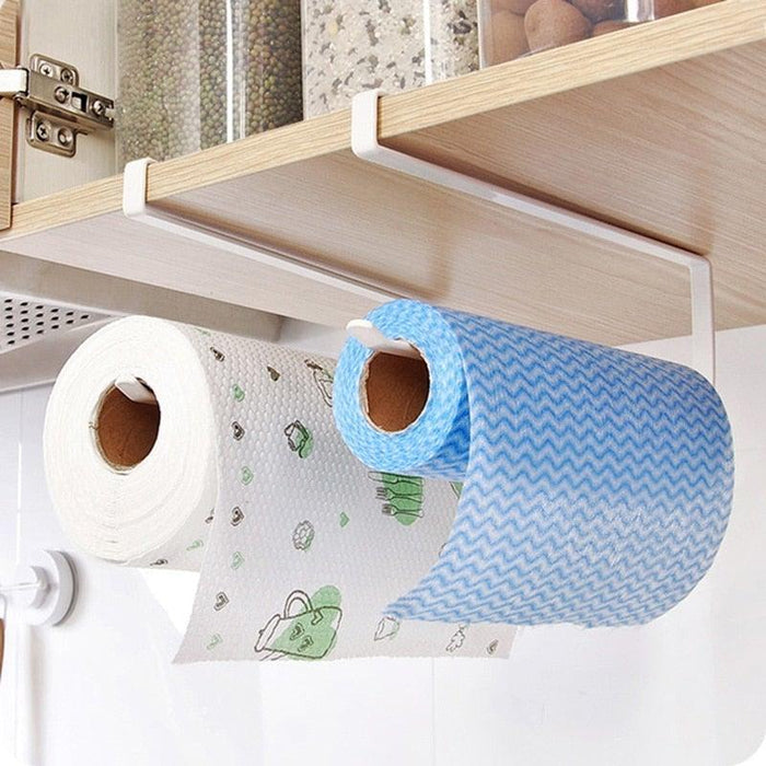 Kitchen Bathroom Toilet Paper Holder Tissue Storage Organizers Rack Roll Paper Holder Hanging Towel Holder Home Durable Roll Paper Towel Rack For Kitchen Bathroom Toilet Pantry Decor