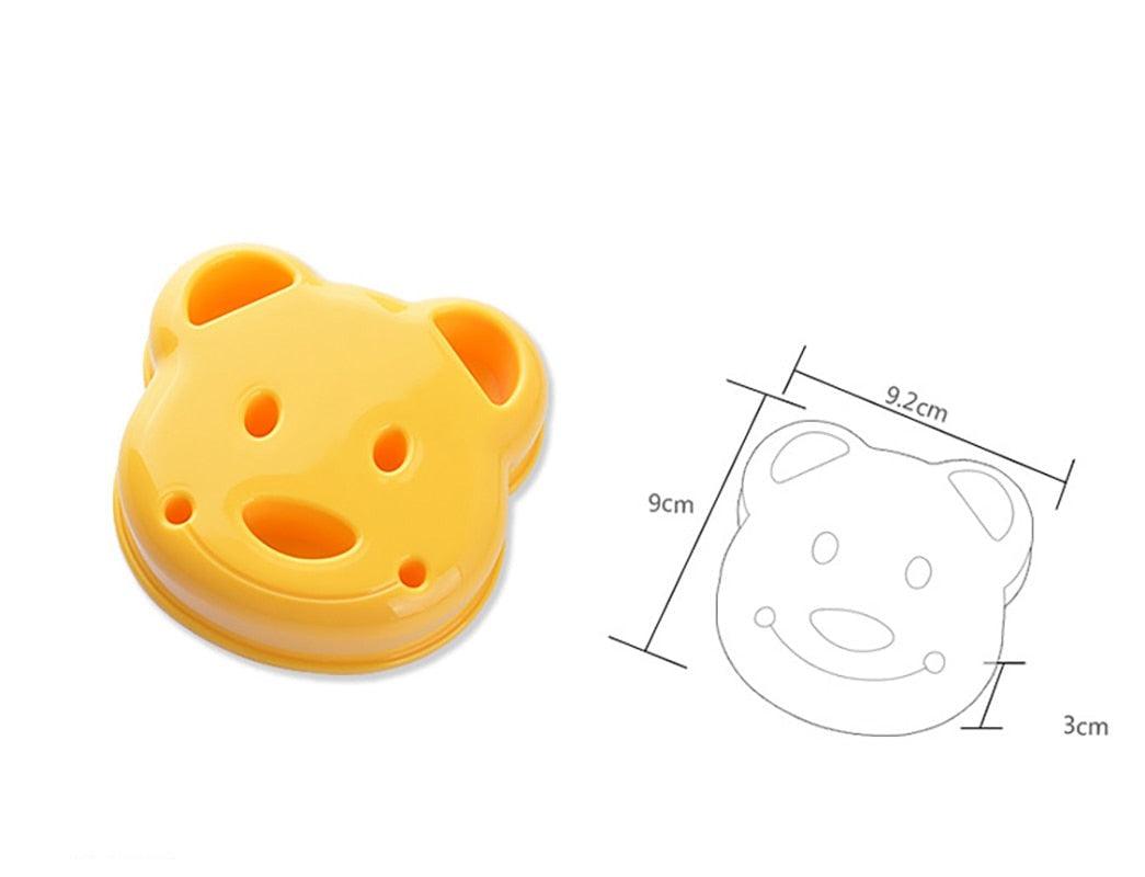 Kitchen Breakfast Bear Sandwich Mold Bread Biscuit Cake Tool Making Mold Household Making Accessories Bear Shape Sandwich Mold Cutter Yellow Bread Sandwich Shapers Maker For Kids