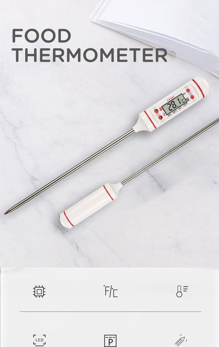 Kitchen Digital BBQ Food Thermometer Meat Cake Candy Fry Grill Dinning Household Waterproof Instant Read Meat Thermometer for Cooking Digital Food Thermometer For Cooking IP67 Waterproof Kitchen Thermometer Probe With Cooking Thermometer Oven Tool