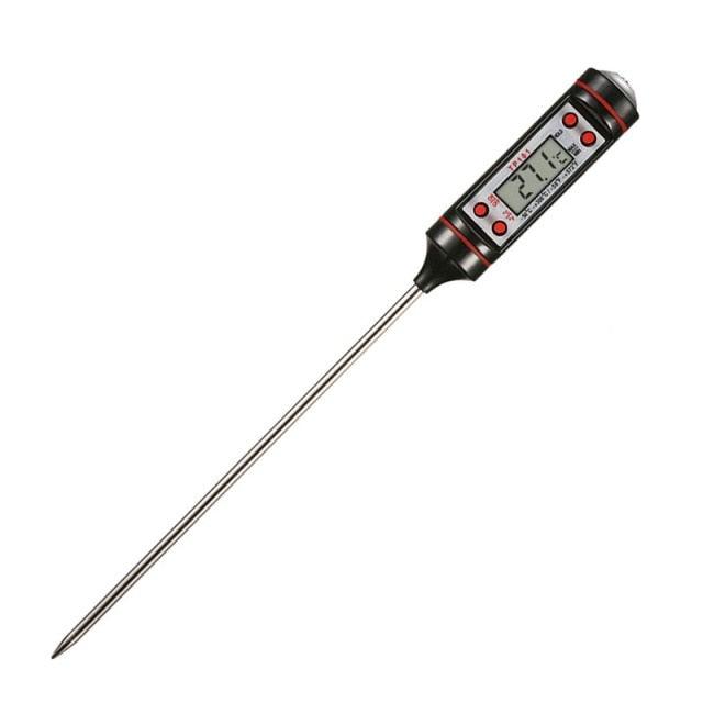 Kitchen Digital BBQ Food Thermometer Meat Cake Candy Fry Grill Dinning Household Waterproof Instant Read Meat Thermometer for Cooking Digital Food Thermometer For Cooking IP67 Waterproof Kitchen Thermometer Probe With Cooking Thermometer Oven Tool