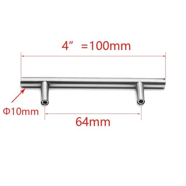 Kitchen Door T Bar Pull Straight Handle Knobs Cabinet Pull Diameter 10mm Stainless Steel Handles Furniture Hardware Kitchen Door T Bar Straight Handle Pull Knobs Furniture Hardware Assist Bath Handle