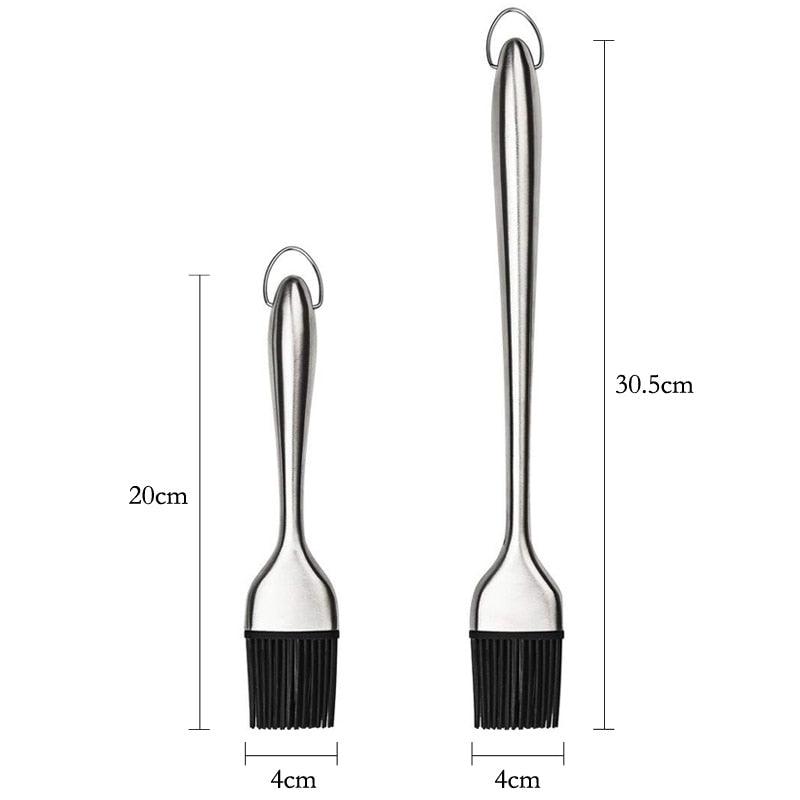 Kitchen Oil Brush BBQ Grill Basting Brush Stainless Steel Handle Pastry Brush Barbecue Cooking Brush BBQ Kitchen Tools String Brush BBQ Pastry Brush Stainless Steel BBQ Sauce Oil Pastry Brush for Baking BBQ Accessories