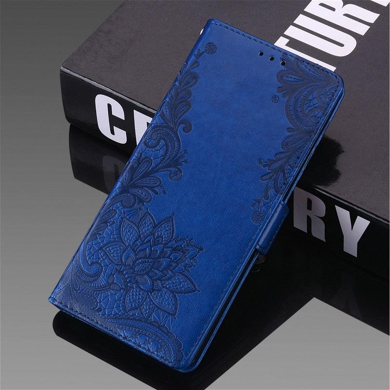 Lace Leather Flip Case For Xiaomi Redmi 9T 9 10 9A 9AT 9C NFC 5 Plus 6 6A 7A 8A 8T Note 10 4 4X 5 7 8 9 Pro 9T 9S Poco M3 Cover Lace Embossed Leather Magnetic Buckle Protection Flip Stand Phone Case