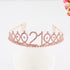 Ladies Alloy Rhinestone Crown 18 21 30 40 50 60 80 Years Digital Crown Birthday Headband Hairband Fashion Hair Accessories Gift Hair Comb Birthday Number Women Rhinestone Crowns Rhinestones Birthday Party