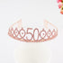 Ladies Alloy Rhinestone Crown 18 21 30 40 50 60 80 Years Digital Crown Birthday Headband Hairband Fashion Hair Accessories Gift Hair Comb Birthday Number Women Rhinestone Crowns Rhinestones Birthday Party