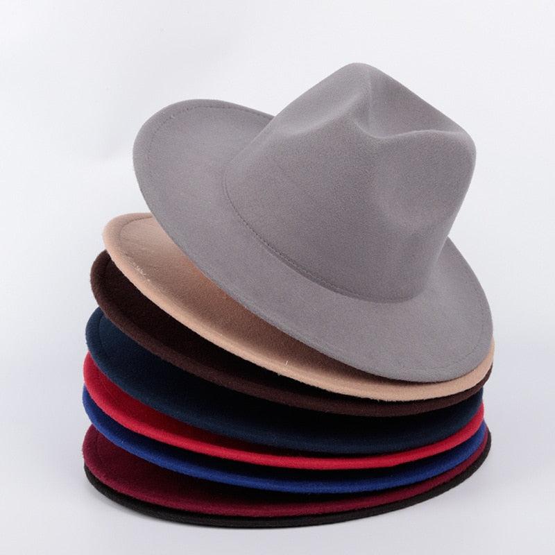 Ladies Men's Cotton Fedora Hat Luxury Fedora Hats Wide Brim Fedora Hats Gentleman Elegant Ladies Winter Autumn Wide Brim Hat UV Protection Hat Party Hats