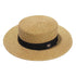 Ladies Sun Boater Classic Flat Hats Straw Hat Wide Brim Boater Hat Summer Straw Hat Beautiful Accessories For Women Retro Female Flat Cap Foldable Packable Beach Hat for Summer 55-58cm