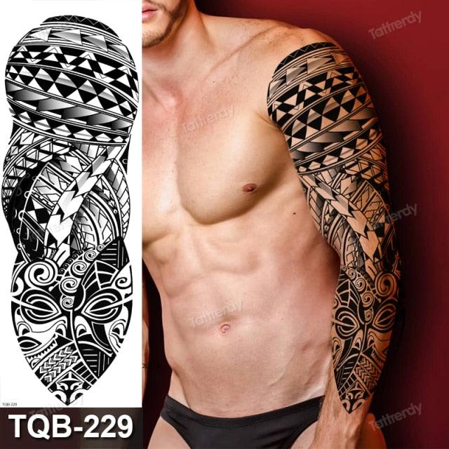 Large Black Temporary Tattoo Waterproof Luxury Big Tattoo For Body Arm Legs Modern Design - STEVVEX Beauty - 103, 3D Tattoo, Animal Tattoo, Arm Tattoo, Beauty, Big Tattoo, Black Tattoos, Body Tattoo, Extra Large Tattoo, Fashion Tattoo, Gladiator Tattoo, Large Black Tattoo, Large Tattoo, Leg Tattoo, Lion Tattoo, Luxury Tattoo, Men Tattoo, Mens Tattoo, Modern Tatoos, Modern Tattoo, Stylish Tattoo, Tattoo, Waterproof Tattoo - Stevvex.com