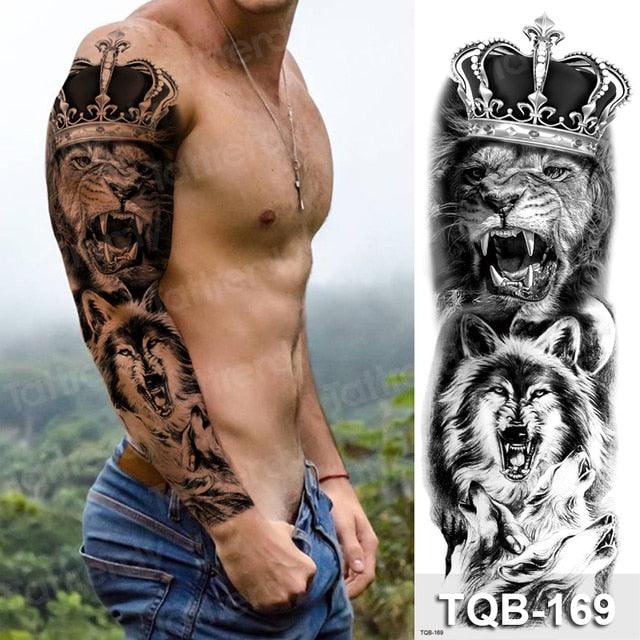 Large Black Temporary Tattoo Waterproof Luxury Big Tattoo For Body Arm Legs Modern Design - STEVVEX Beauty - 103, 3D Tattoo, Animal Tattoo, Arm Tattoo, Beauty, Big Tattoo, Black Tattoos, Body Tattoo, Extra Large Tattoo, Fashion Tattoo, Gladiator Tattoo, Large Black Tattoo, Large Tattoo, Leg Tattoo, Lion Tattoo, Luxury Tattoo, Men Tattoo, Mens Tattoo, Modern Tatoos, Modern Tattoo, Stylish Tattoo, Tattoo, Waterproof Tattoo - Stevvex.com