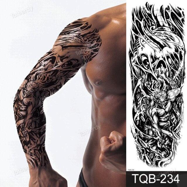 Large Black Temporary Tattoo Waterproof Luxury Big Tattoo For Body Arm Legs Modern Design - STEVVEX Beauty - 103, 3D Tattoo, Animal Tattoo, Arm Tattoo, Beauty, Big Tattoo, Black Tattoos, Body Tattoo, Extra Large Tattoo, Fashion Tattoo, Gladiator Tattoo, Large Black Tattoo, Large Tattoo, Leg Tattoo, Lion Tattoo, Luxury Tattoo, Men Tattoo, Mens Tattoo, Modern Tatoos, Modern Tattoo, Stylish Tattoo, Tattoo, Waterproof Tattoo - Stevvex.com