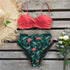 Leaf Print Bikini Female Swimsuit Women's Bathing Suits Triangle Bikini High Waist Bottoms Two Piece Swimsuits Women Swimwear Thong Push Up Bikinis Set High Waist Swimming Suits for Bathing Suit