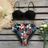 Leaf Print Bikini Female Swimsuit Women's Bathing Suits Triangle Bikini High Waist Bottoms Two Piece Swimsuits Women Swimwear Thong Push Up Bikinis Set High Waist Swimming Suits for Bathing Suit