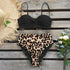 Leaf Print Bikini Female Swimsuit Women's Bathing Suits Triangle Bikini High Waist Bottoms Two Piece Swimsuits Women Swimwear Thong Push Up Bikinis Set High Waist Swimming Suits for Bathing Suit