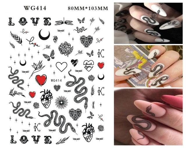 Leaf With Lines Nails Sticker Designer Fruit Nail Art 3D Decals Acrylic Designs Self Adhesive Manicure Slider Stickers Glitter Decals Love Nail Sequins Laser Heart Nail Supplies Sparkle Nail Accessories Star Accessories Heart Nail Art