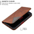 Leather Case For iPhone 11 12 13 14 Pro Max Mini XR XS Max X Flip Case Cover For iPhone SE Brown Leather Flip Case with Invisible Magnet and Card Slot Protective Case