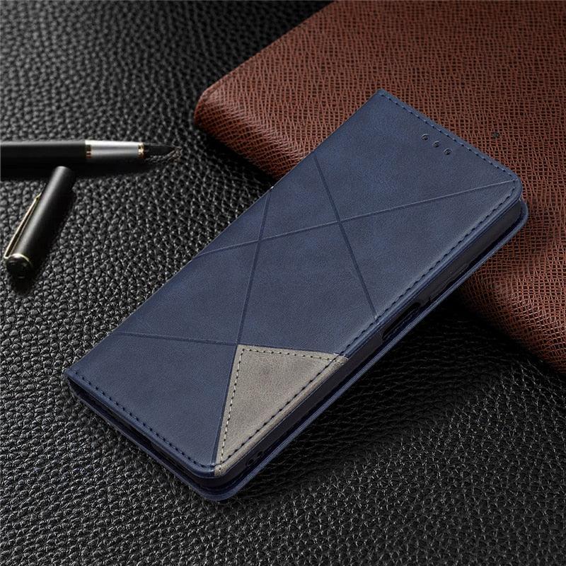 Leather Case For iPhone 11 12 13 14 Pro Max Mini XR XS Max X Flip Case Cover For iPhone SE Brown Leather Flip Case with Invisible Magnet and Card Slot Protective Case