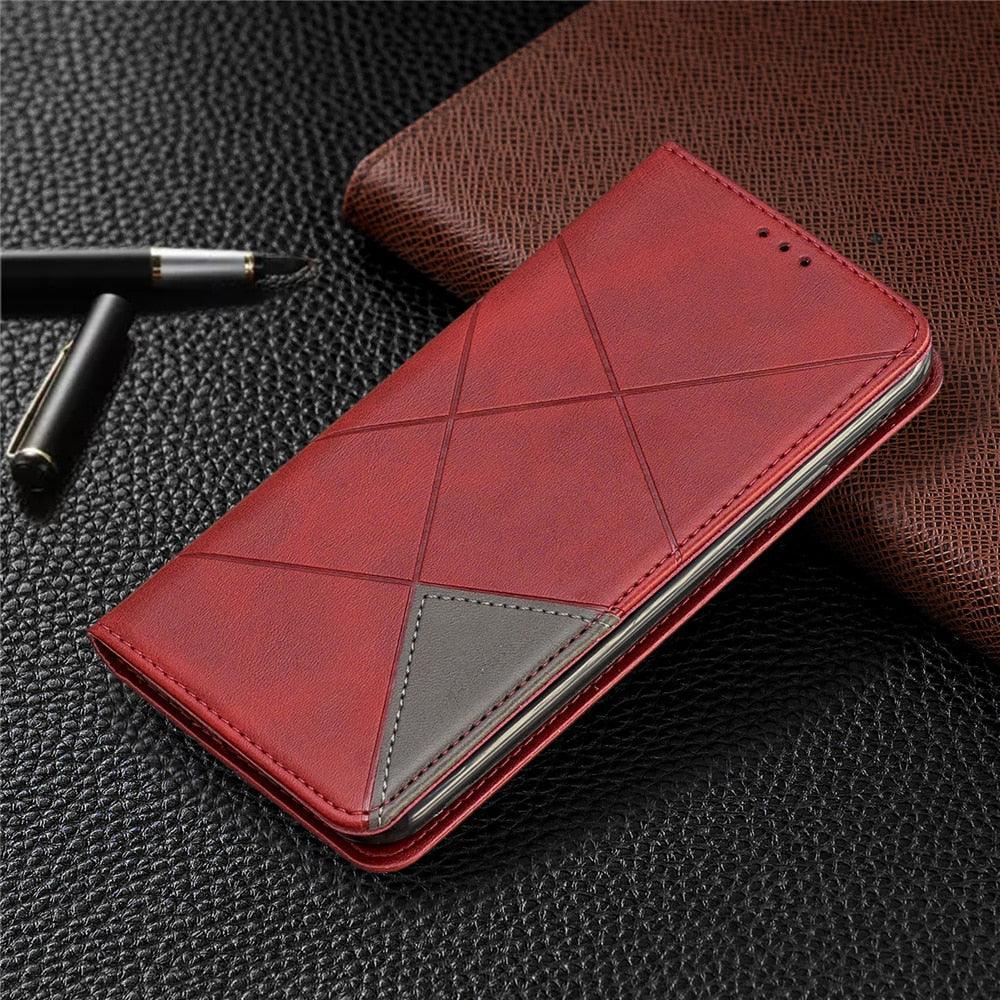 Leather Case For iPhone 11 12 13 14 Pro Max Mini XR XS Max X Flip Case Cover For iPhone SE Brown Leather Flip Case with Invisible Magnet and Card Slot Protective Case