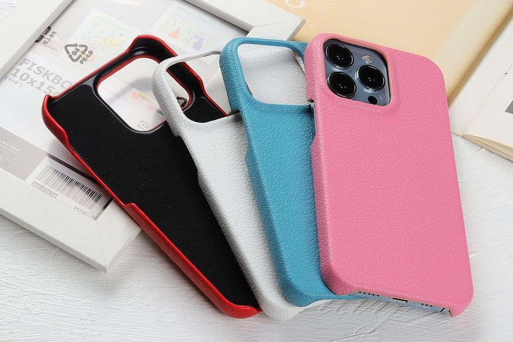 Leather Case For iPhone 14 13 12 Pro Max 13 Mini 14 Back Cover Simple Classic Quality Shockproof High Protection Leather Soft Grip Phone Back Cover For iPhone