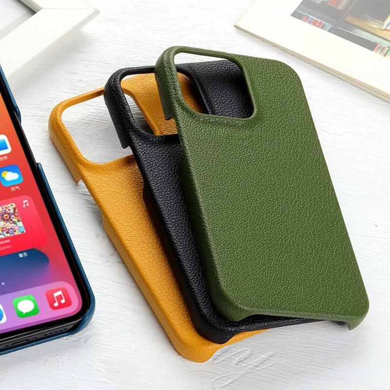 Leather Case For iPhone 14 13 12 Pro Max 13 Mini 14 Back Cover Simple Classic Quality Shockproof High Protection Leather Soft Grip Phone Back Cover For iPhone