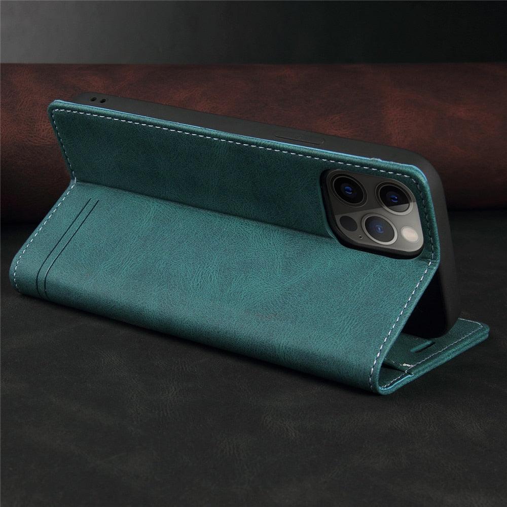 Leather Case For Xiaomi Stand View Shock-Proof Book Cover with Card Holder Magnetic Closure RedMi Note 11S 10 10S 9S 8 7 Pro 9T 9A 9C 11T 12T Mi Poco X3 X4 NFC GT M4 M3 F3 Anti-theft Brush Wallet