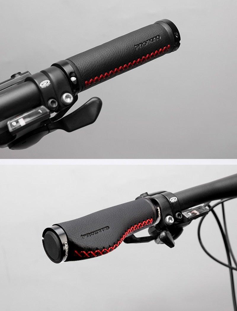 Leather City Mountain Bike Handlebar Cover Handle Grips Bar End Non-slip Aluminum Lock Ergonomic Design Non-Slip Microfiber Leather Bicycle Grip With Aluminum Alloy Dual Lock-On Bicycle Handle Bar Covers For Mountain Road Bike