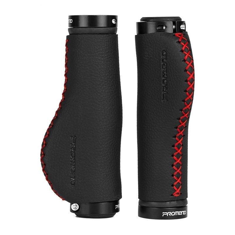 Leather City Mountain Bike Handlebar Cover Handle Grips Bar End Non-slip Aluminum Lock Ergonomic Design Non-Slip Microfiber Leather Bicycle Grip With Aluminum Alloy Dual Lock-On Bicycle Handle Bar Covers For Mountain Road Bike