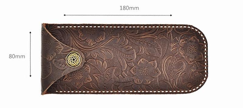 Leather Eyewear Case Hanging Neck Sun Glasses Spectacle Case Men Women Sunglasses Button Bags Full Grain Genuine Leather Spectacles Hard Shell Case For Men And Women