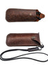 Leather Eyewear Case Hanging Neck Sun Glasses Spectacle Case Men Women Sunglasses Button Bags Full Grain Genuine Leather Spectacles Hard Shell Case For Men And Women