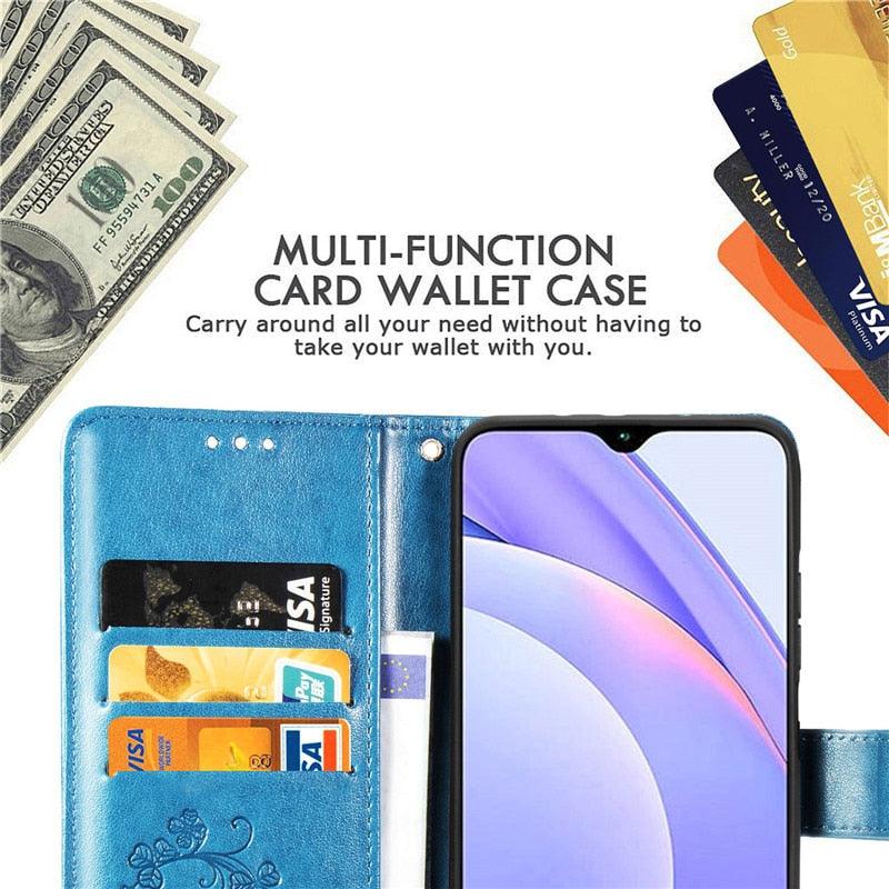 Leather Flip Case For Xiaomi Redmi 10C 9C NFC 9 9A 9AT 9T 10A Note 9 10 10S 11S 11 Pro 4G 5G Poco X3 Pro F3 M3 GT Wallet Cover Premium PU Leather Wallet Flip Protective Phone Case with Card Slots and Stand Cover for Xiaomi Redmi