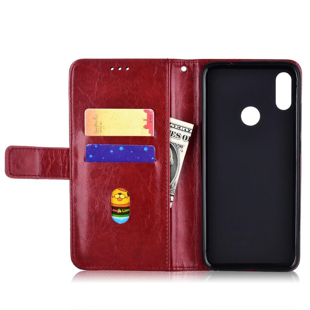 Leather Full Body Shockproof Wallet Flip Case Cover with Card Slot Holder For Xiaomi Redmi Note 4 4X 3 7 6 5 Pro Case on Redmi 7 7A 6 6A 5 5A 4 4A Go Cover Soft Silicone Flip Wallet Leather Case