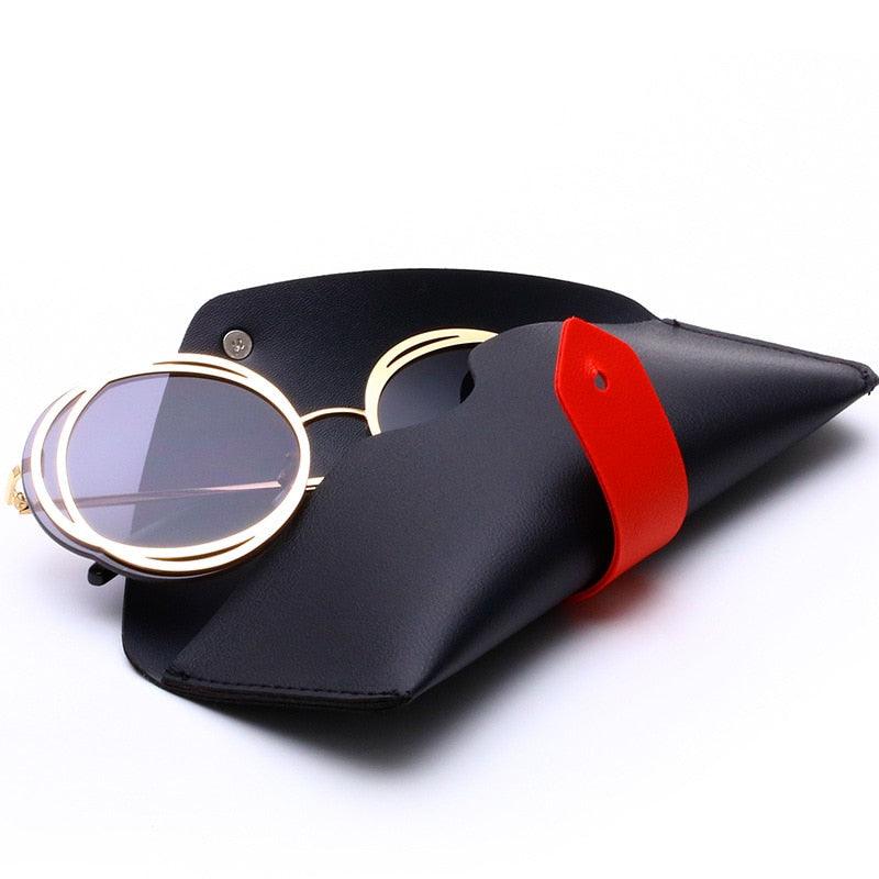 Leather Glasses Case Cover Sunglasses Reading Glasses Holder Eyeglasses Solid Storage Pouch Eyewear Protector Glasses Case Leather Eye Glass Box Protective Holder For Eyeglass And Sunglasses