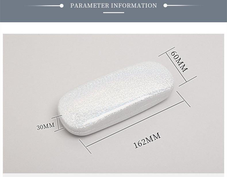 Leather Glasses Case Simple Sunglasses Storage Box Hard Shell Eyeglasses Case Dazzling Glitter Glasses Case Smooth Sunglasses Case Luxury Design For Women Kids