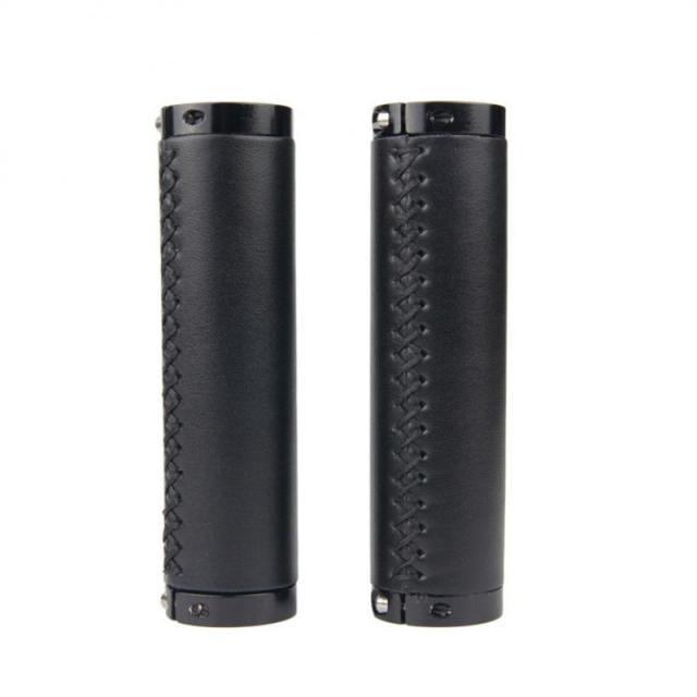 Leather Mountain Bike Scooter Bicycle Handlebar Cover Handle Grips Non-Slip Lock-on Bike Handlebar Grips Locking Non-Slip-PU Bicycle Handle Grip Bike Grips Widen Holding Surface For Cycling Mountain And Bicycles