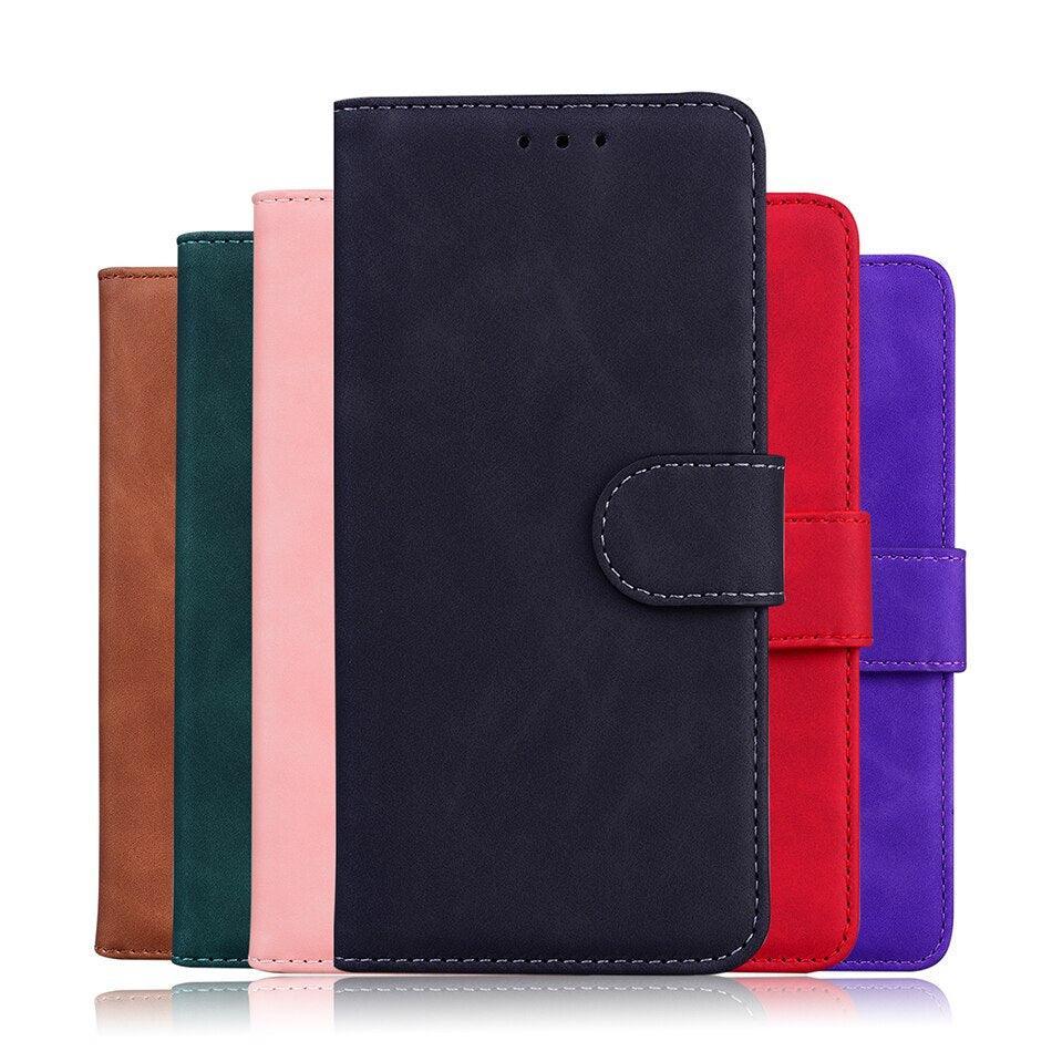 Leather Phone Case Wallet Cover For iPhone XR XS 10 11 Pro 12 mini 13 Pro Max Flip Stand Case Simple Skin-Friendly PU Leather Case Wallet Protective Case Flip Shockproof Mobile Phone Case