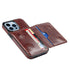 Leather Phone Cover For iPhone 13 Pro Max 12 Mini 11 XS Max XR X Luxury Brown Card Holder Protection Case Luxury Back Cover Wallet Case For Cards 3 Compartments Card Holder for Women