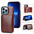 Leather Phone Cover For iPhone 13 Pro Max 12 Mini 11 XS Max XR X Luxury Brown Card Holder Protection Case Luxury Back Cover Wallet Case For Cards 3 Compartments Card Holder for Women