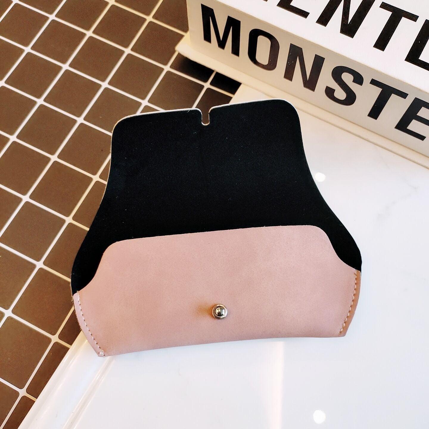 Leather Sunglasses Pouch Bag Eyeglasses Case Women Men Customized Portable Glasses Cover Bags Leather Eyeglass Case Glasses Case Pouch Bag Portable Sunglasses Pouch For Women Men Girls