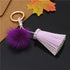 Leather Tassels With Mink Fur Ball Key Chain With One Tassels For Car Keychain Keychain Tassels Leather Tassel Bag Key Ring Jewelry Car Circle Key Rings Gift Bag Hanging Buckle