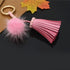 Leather Tassels With Mink Fur Ball Key Chain With One Tassels For Car Keychain Keychain Tassels Leather Tassel Bag Key Ring Jewelry Car Circle Key Rings Gift Bag Hanging Buckle