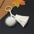 Leather Tassels With Mink Fur Ball Key Chain With One Tassels For Car Keychain Keychain Tassels Leather Tassel Bag Key Ring Jewelry Car Circle Key Rings Gift Bag Hanging Buckle