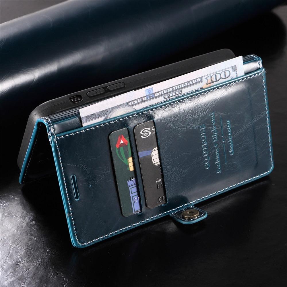 Leather Wallet Case Pocket Card Slots Holder Protective Shockproof Leather Case for Xiaomi 12X 11T Redmi Note 11 11S 10S 9s 8T 8 7 Pro Flip Cover Mi Poco X4 X3 NFC M3 M4 Pro 4G F3 Redmi 10C 9C 9T